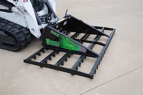 gravel rake for skid steer|hydraulic landscape rake skid steer.